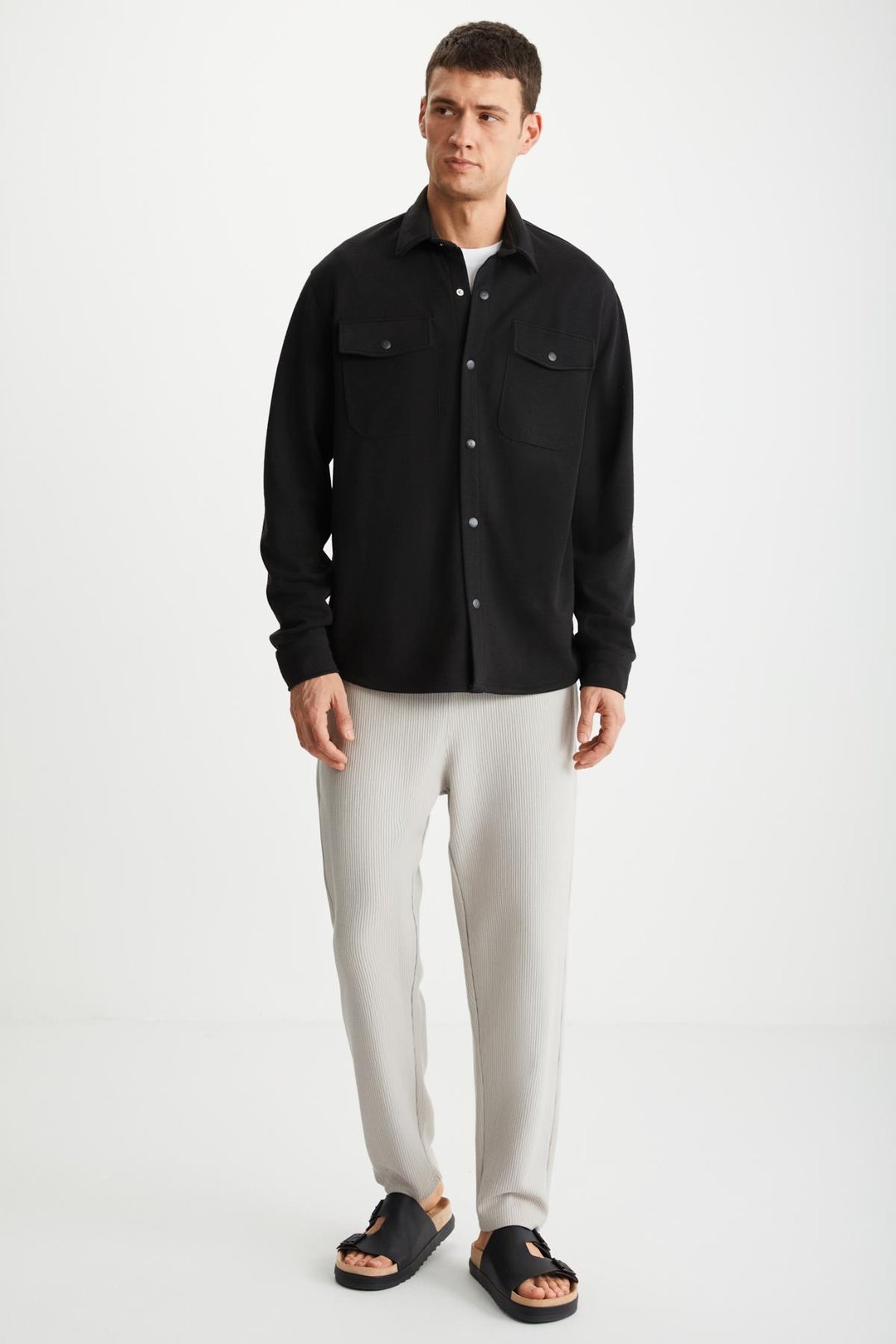 RAMADAN  Regular Siyah Tekli Gömlek