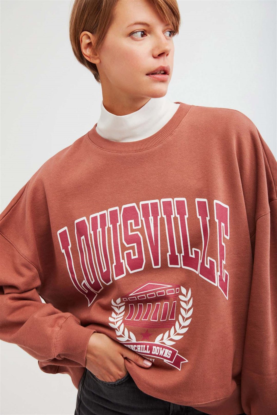 RAMONA Örme Oversize Kiremit Rengi  Sweatshirt