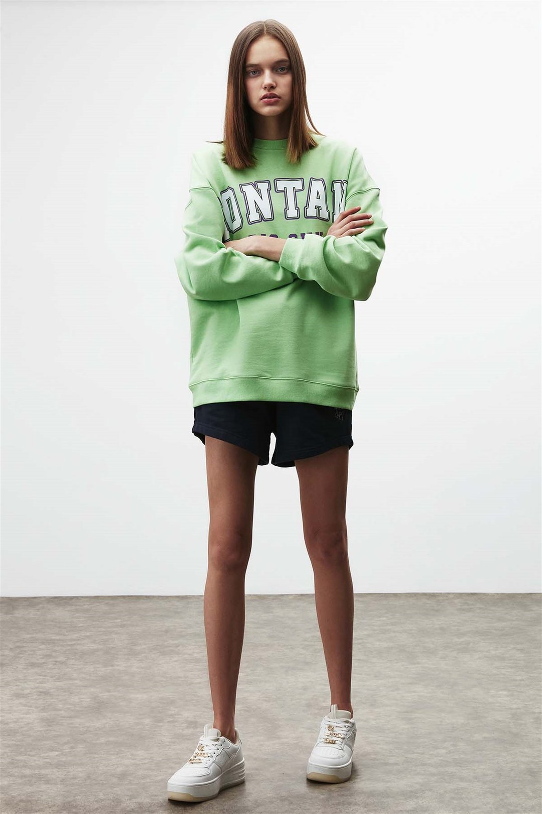 RAMONA Örme Oversize Yeşil  Sweatshirt