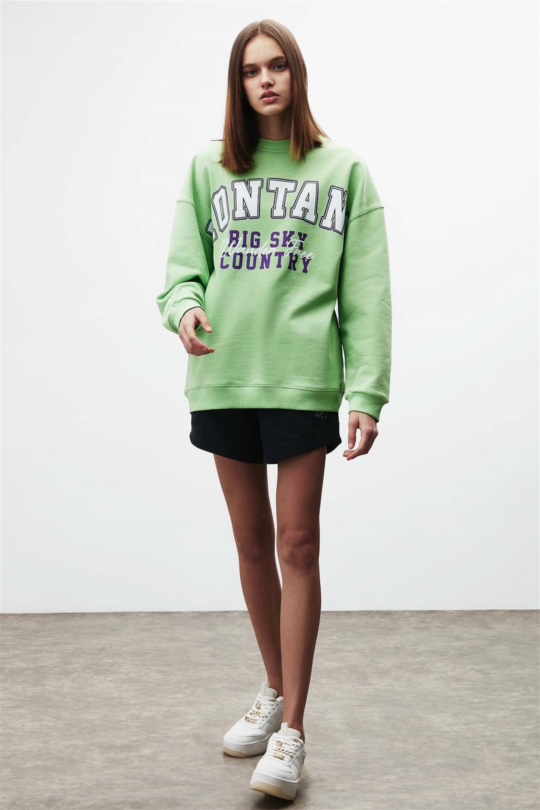 RAMONA Örme Oversize Yeşil  Sweatshirt
