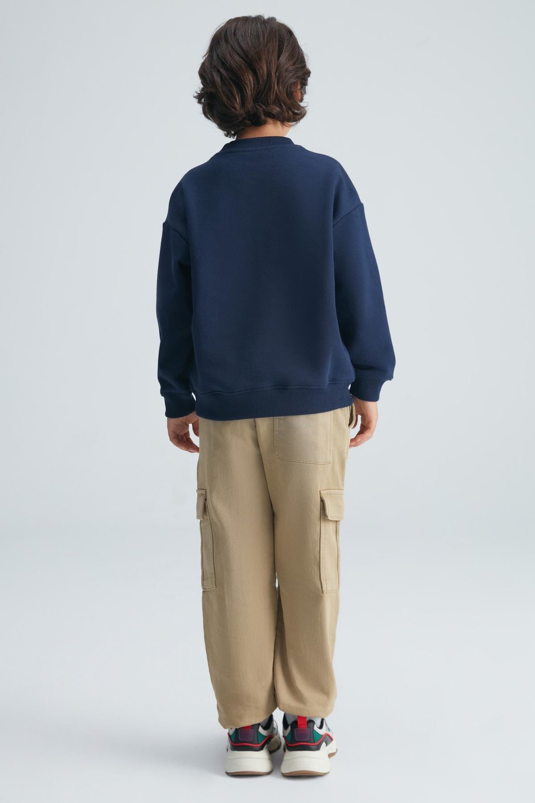 REMCO Erkek Çocuk Nakışlı Yuvarlak Yaka Lacivert Sweatshirt