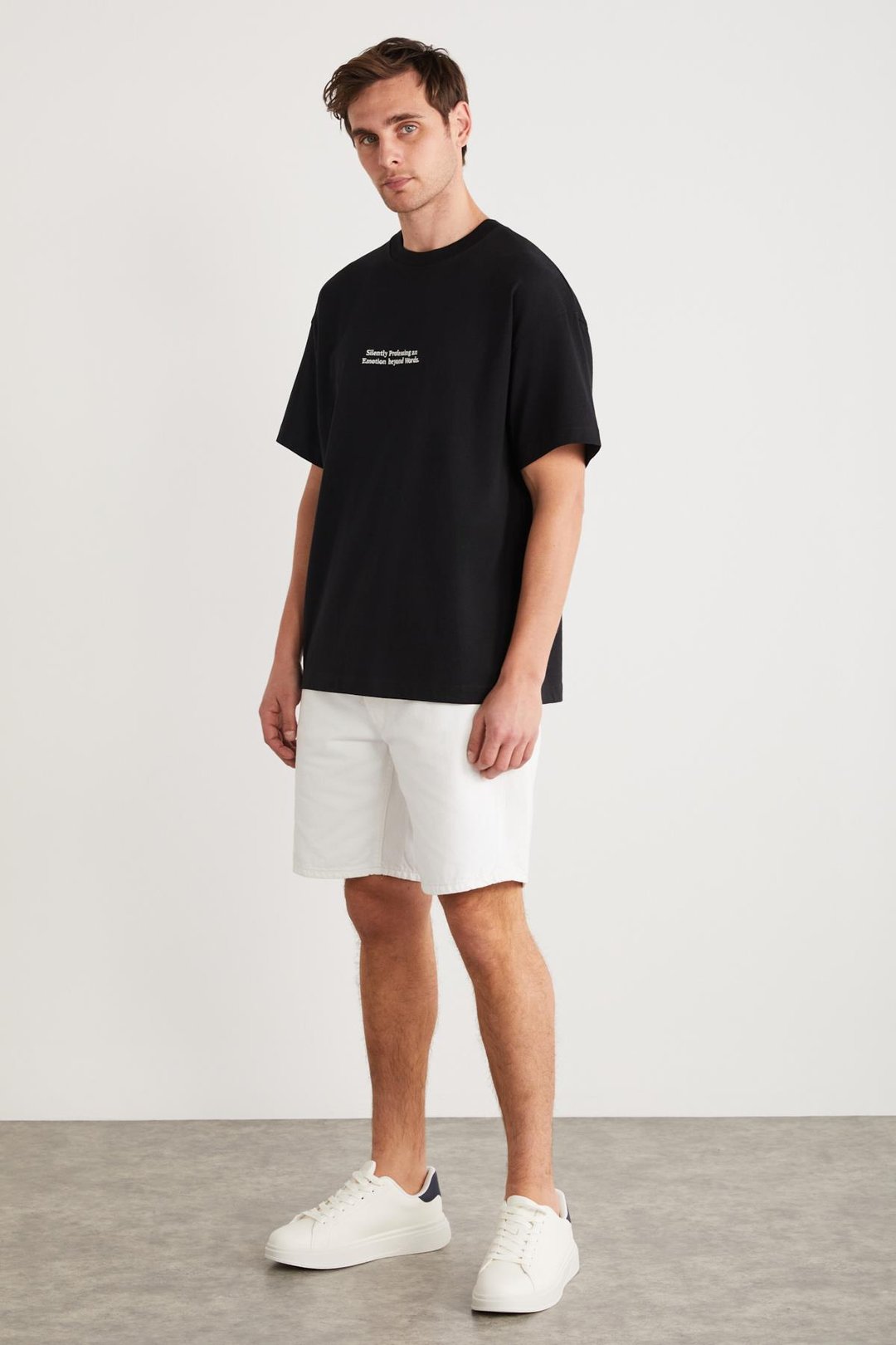 RICO Basic Oversize Siyah Tekli T-Shirt