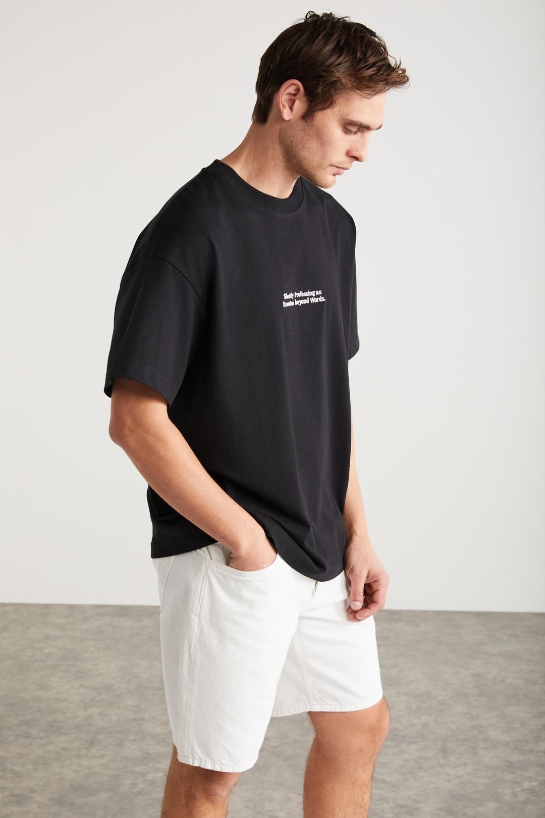 RICO Basic Oversize Siyah Tekli T-Shirt