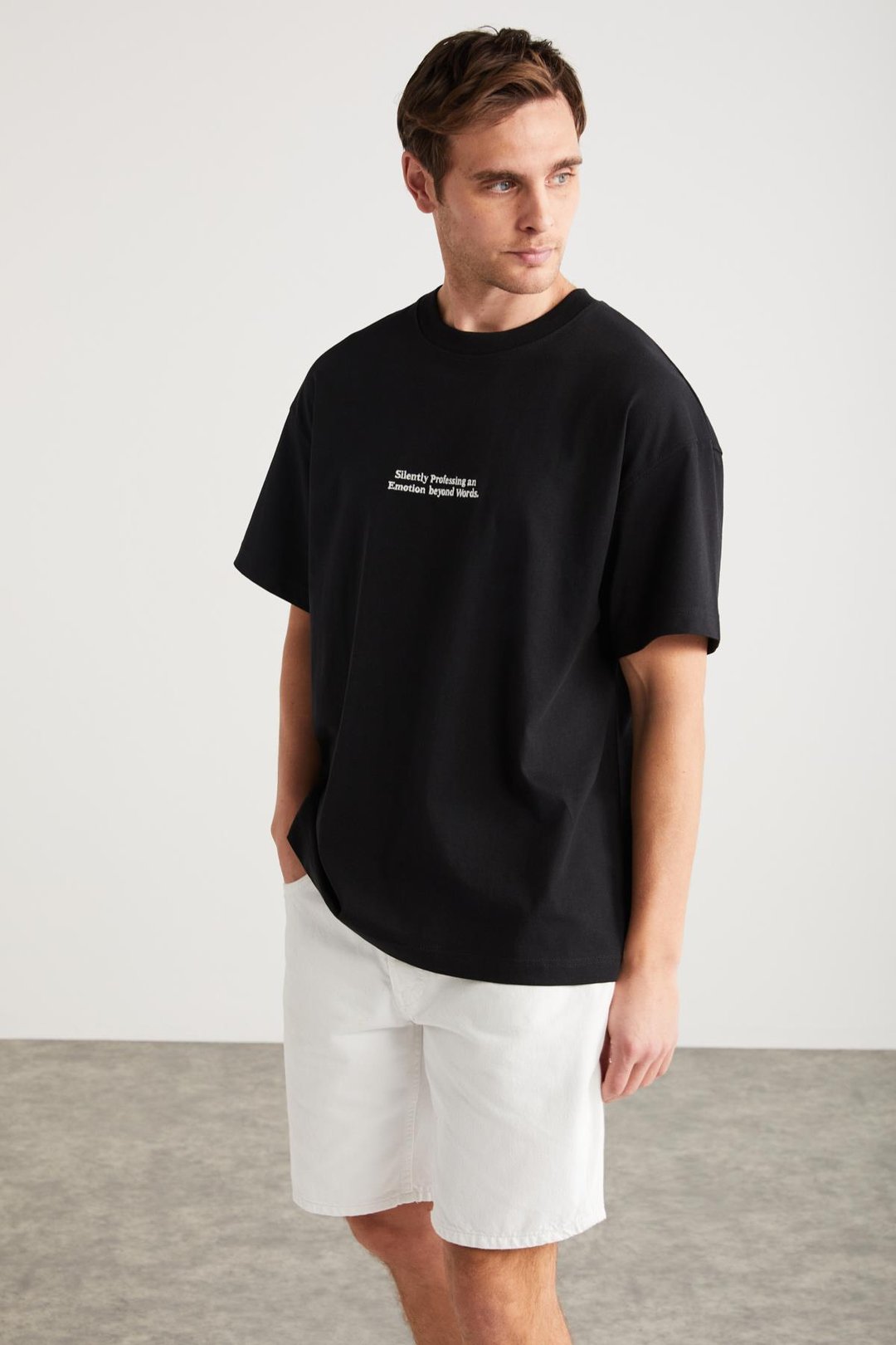 RICO Basic Oversize Siyah Tekli T-Shirt