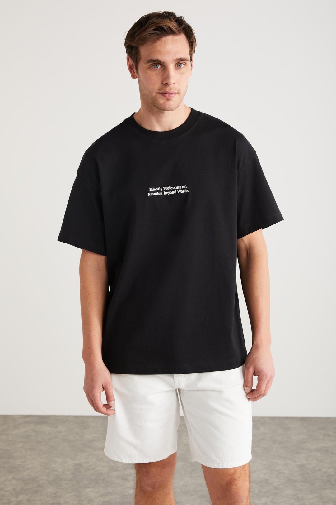 RICO Basic Oversize Siyah Tekli T-Shirt