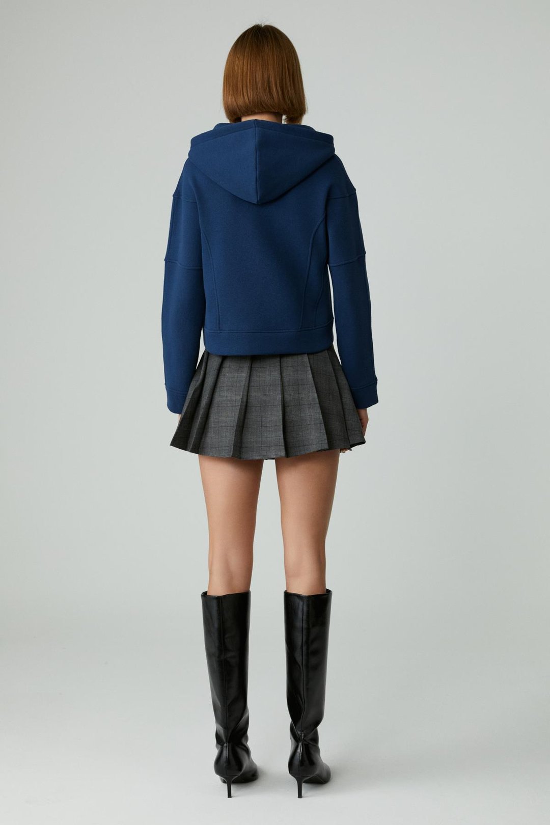 ROBINA Kadın Şardonlu Kapüşonlu Nakış Detaylı Lacivert Sweatshirt