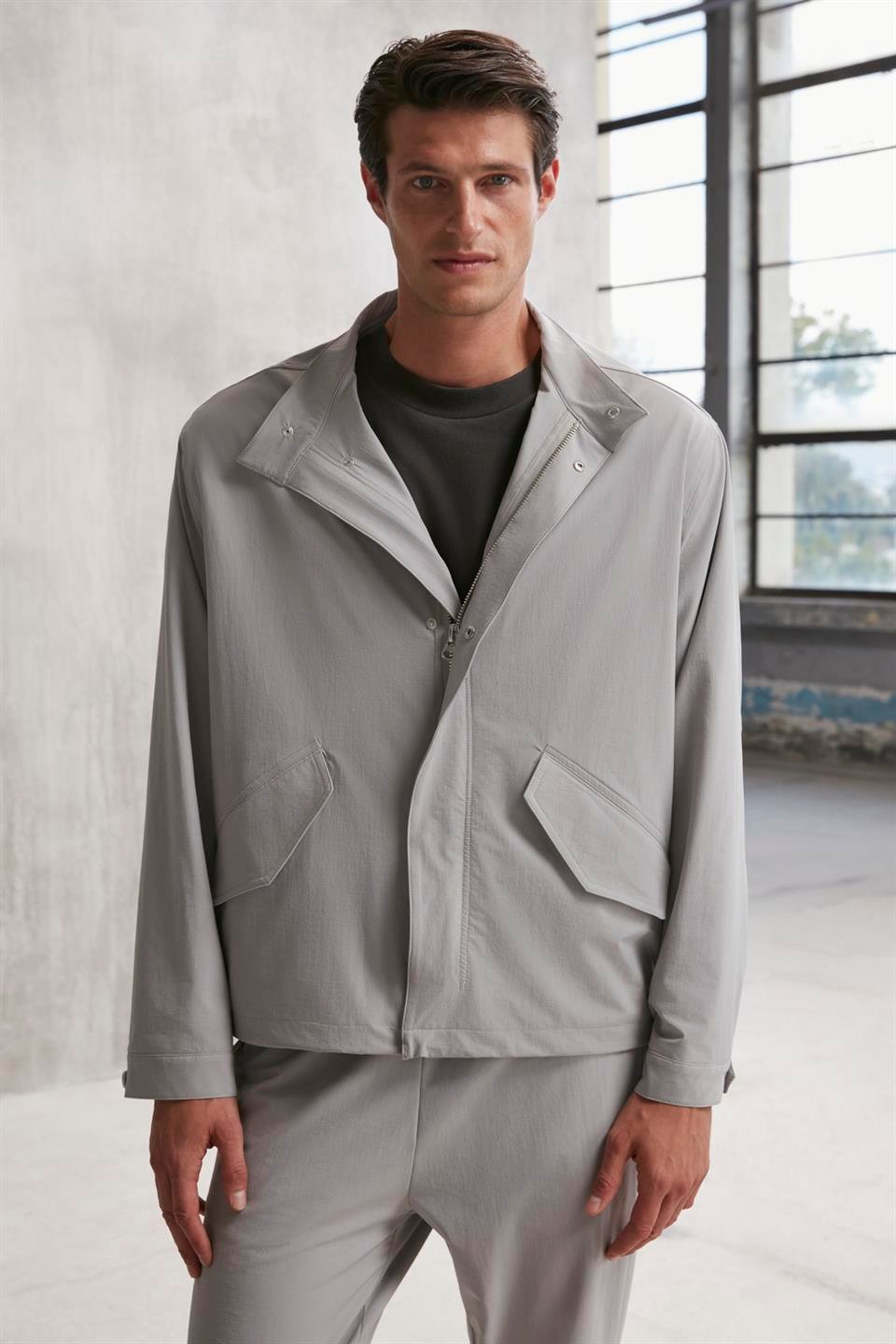 ROGER  Regular Gri Tekli Ceket