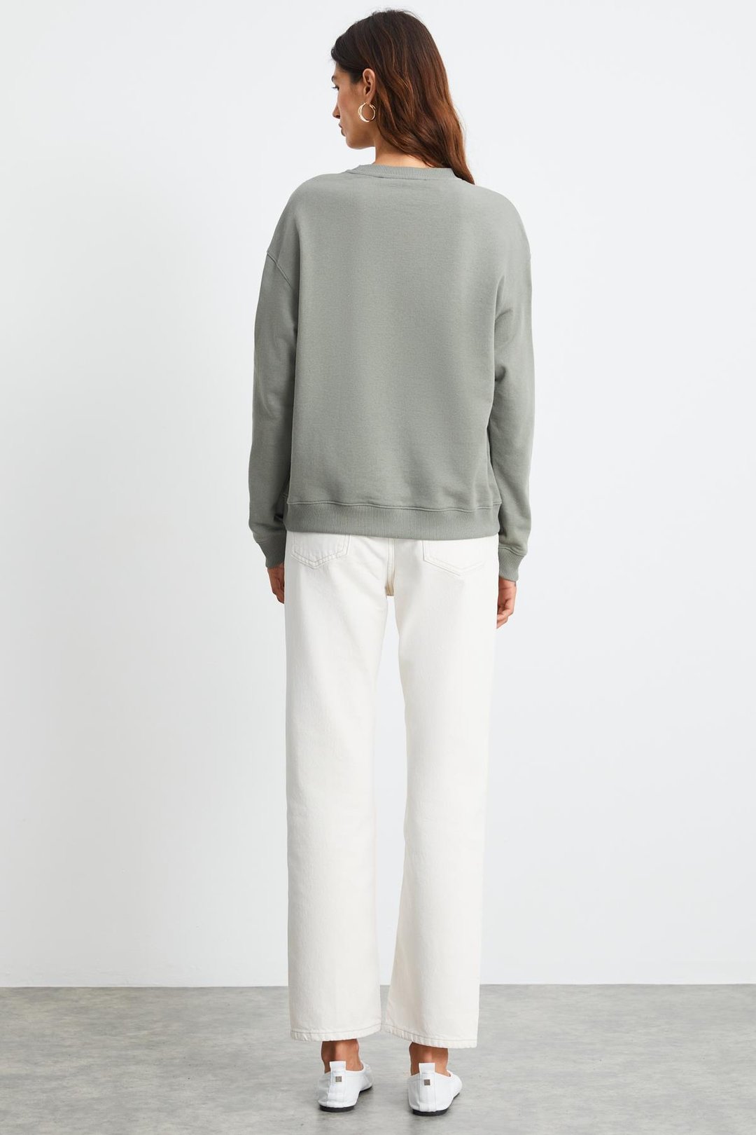 RONJA Relaxed Oversize Açık Yeşil Tekli Sweatshirt