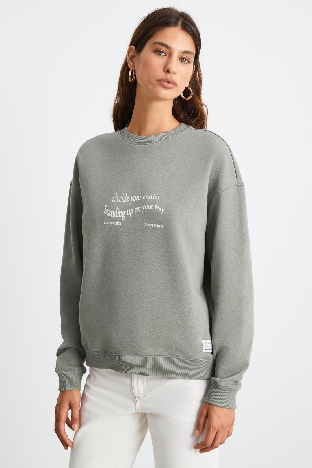 RONJA Relaxed Oversize Açık Yeşil Tekli Sweatshirt