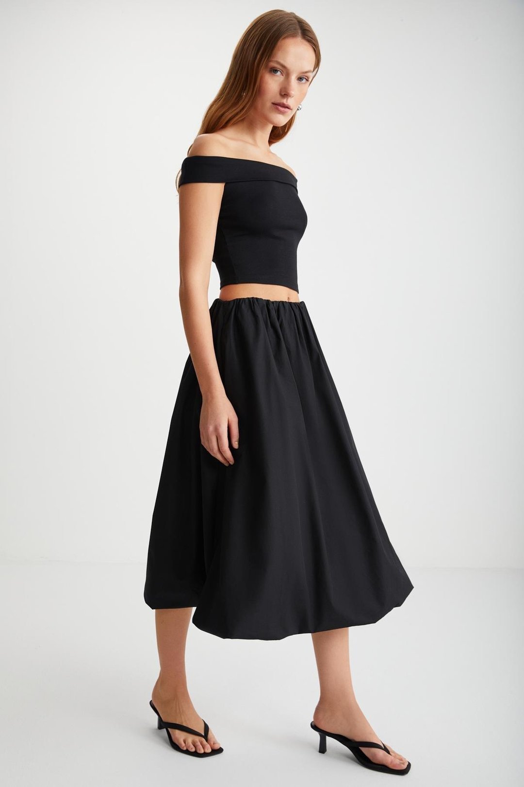 ROSALBA  Regular Siyah Tekli Etek