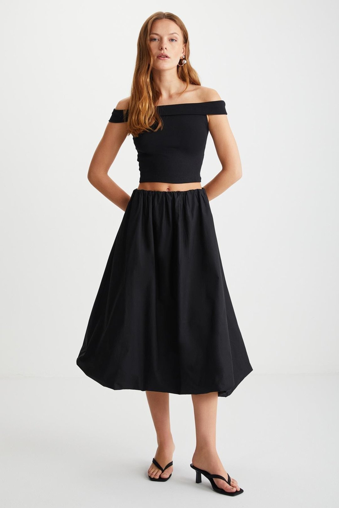 ROSALBA  Regular Siyah Tekli Etek