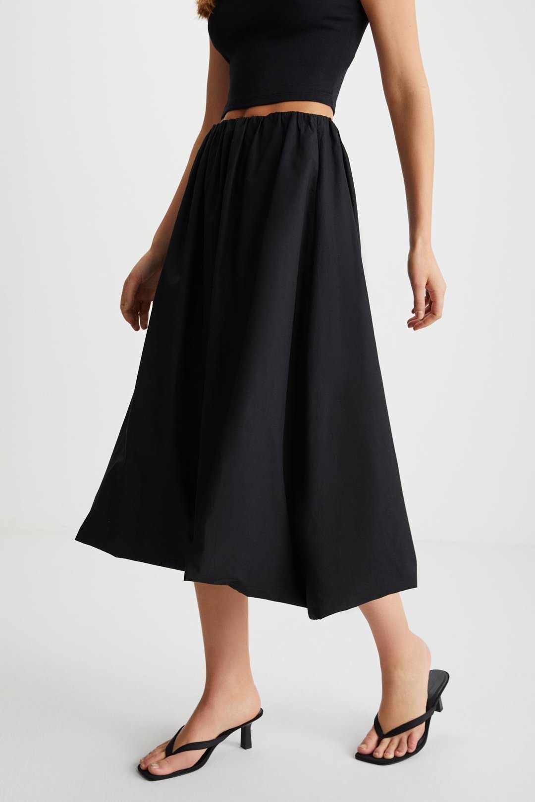 ROSALBA  Regular Siyah Tekli Etek