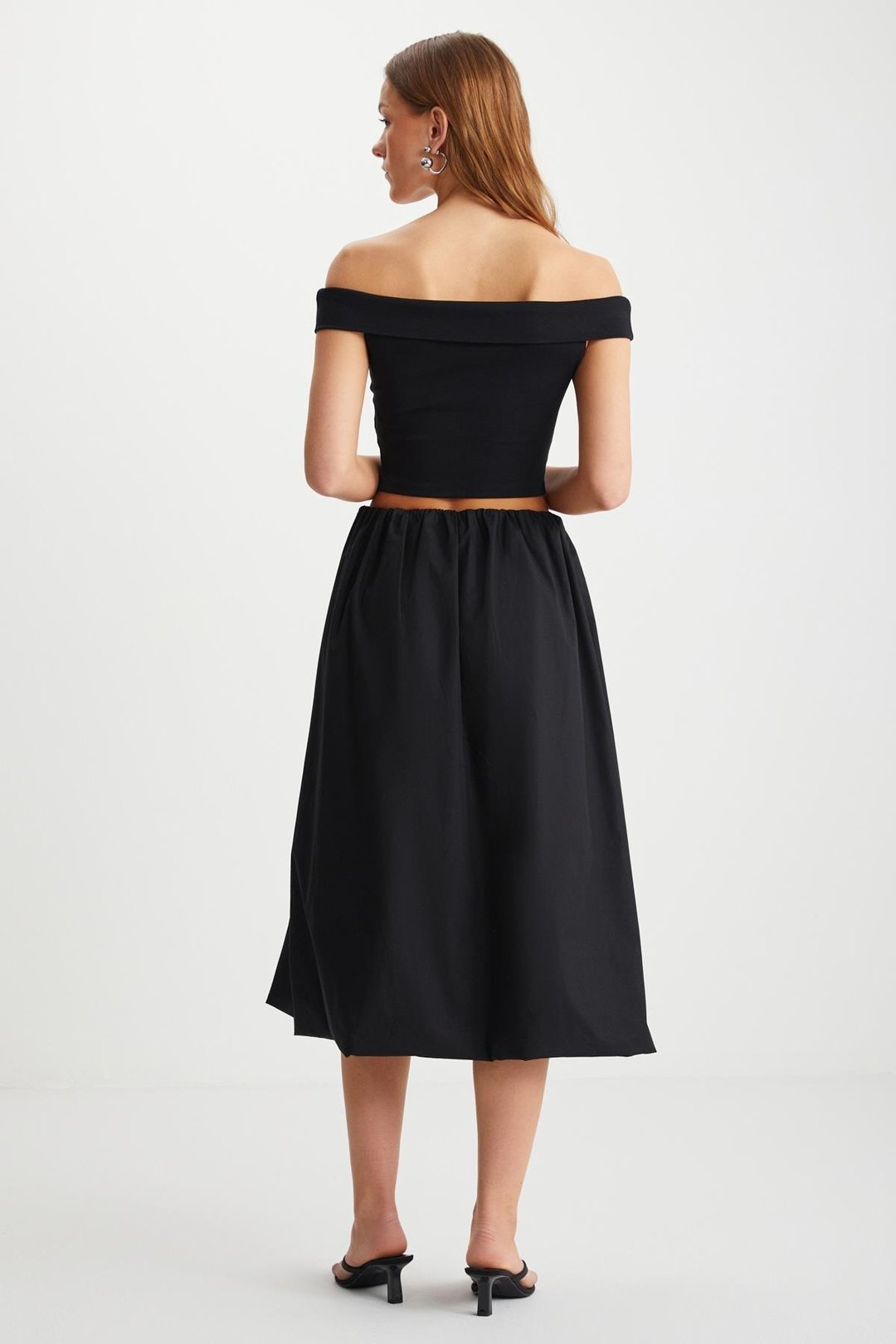 ROSALBA  Regular Siyah Tekli Etek