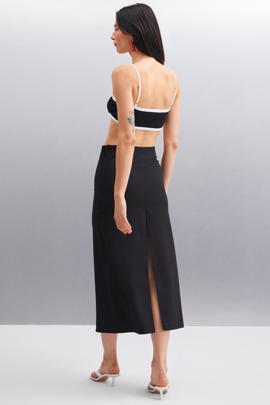 ROSALINDA Crop Crop Siyah Tekli Büstiyer