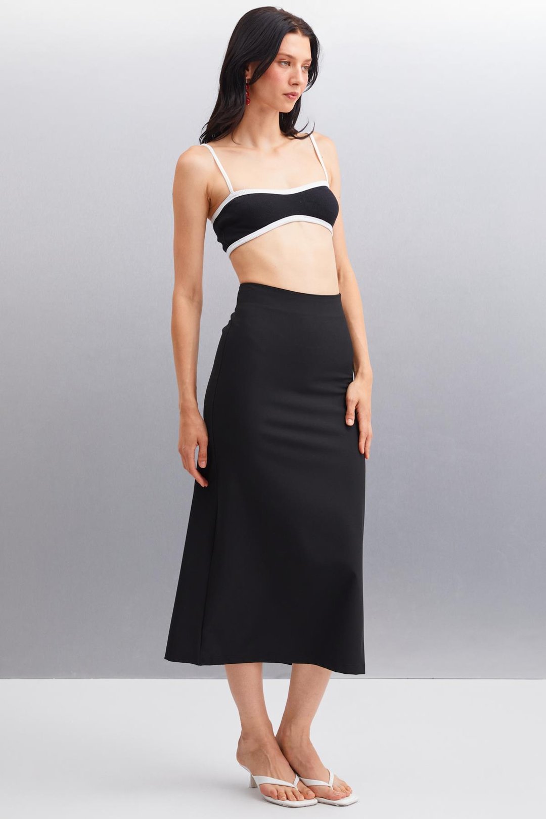 ROSALINDA Crop Crop Siyah Tekli Büstiyer