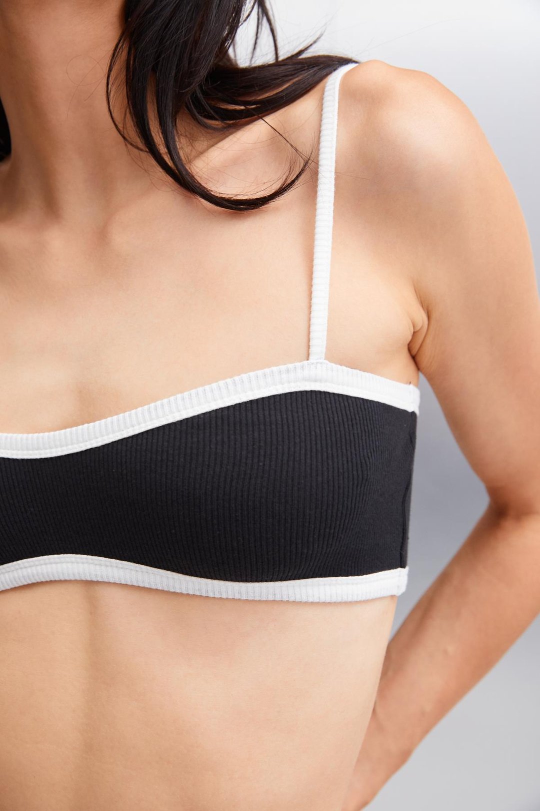 ROSALINDA Crop Crop Siyah Tekli Büstiyer