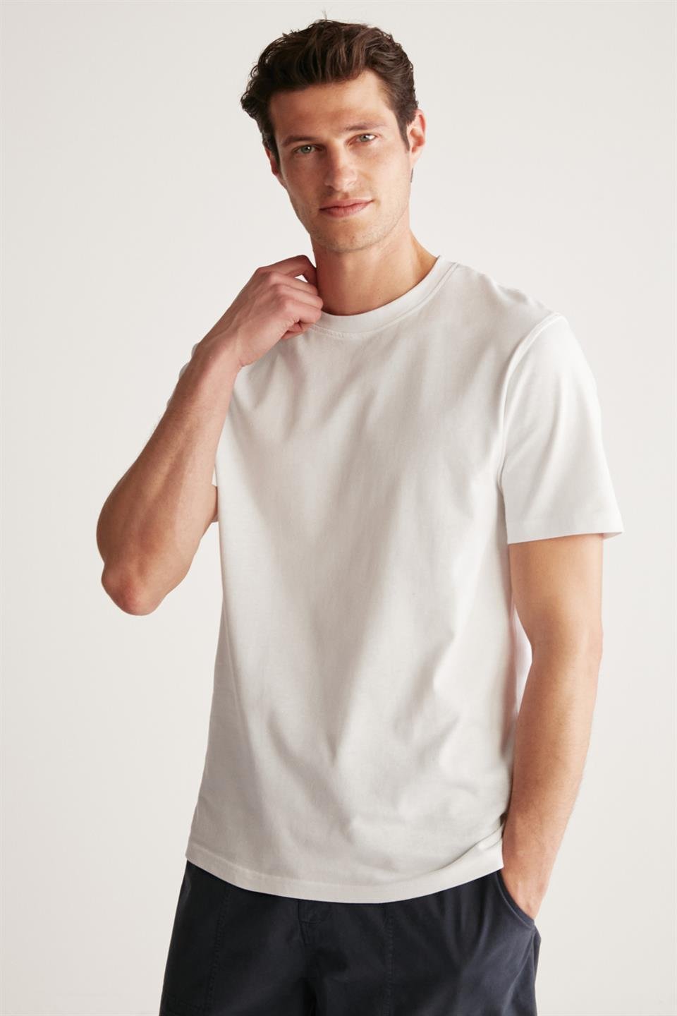 RUDY Örme Regular Beyaz Tekli T-Shirt