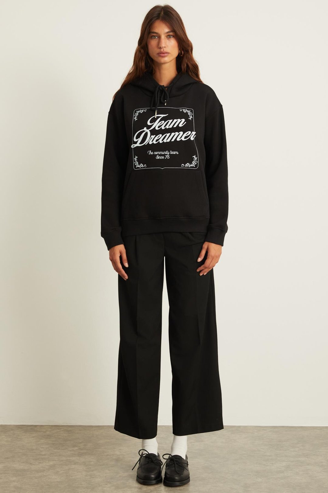 SABINE Regular Relaxed Siyah Tekli Sweatshirt