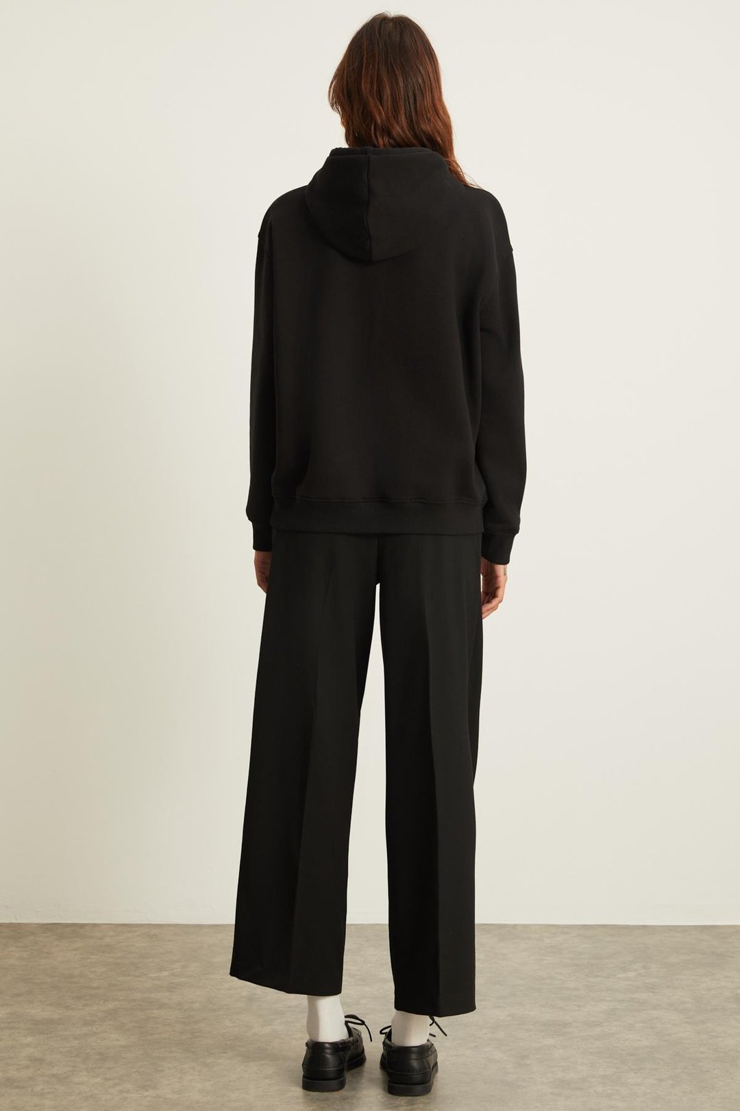 SABINE Regular Relaxed Siyah Tekli Sweatshirt