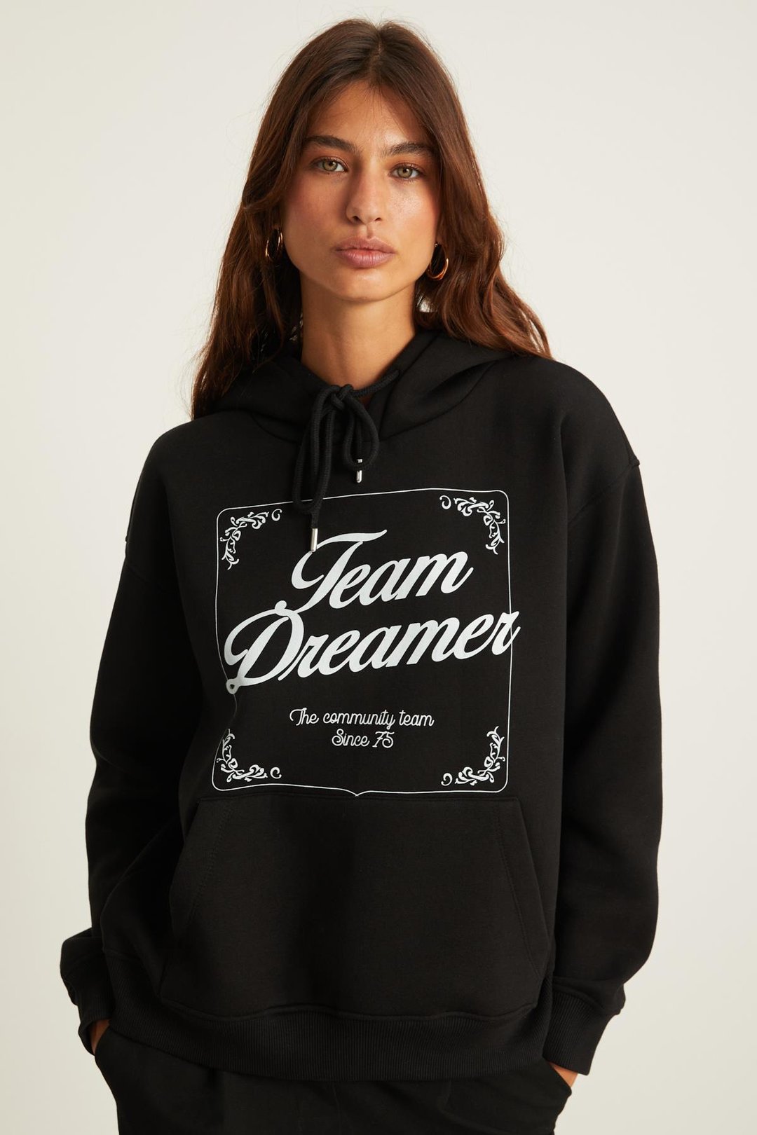 SABINE Regular Relaxed Siyah Tekli Sweatshirt