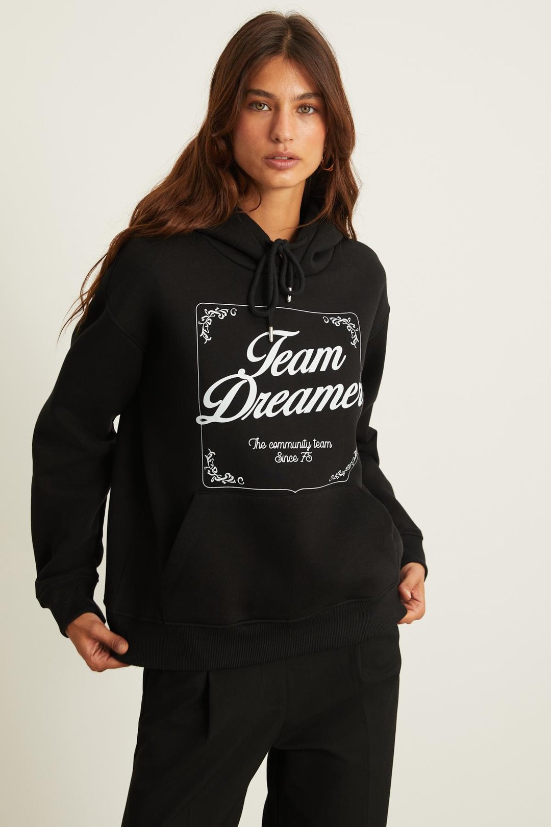 SABINE Regular Relaxed Siyah Tekli Sweatshirt