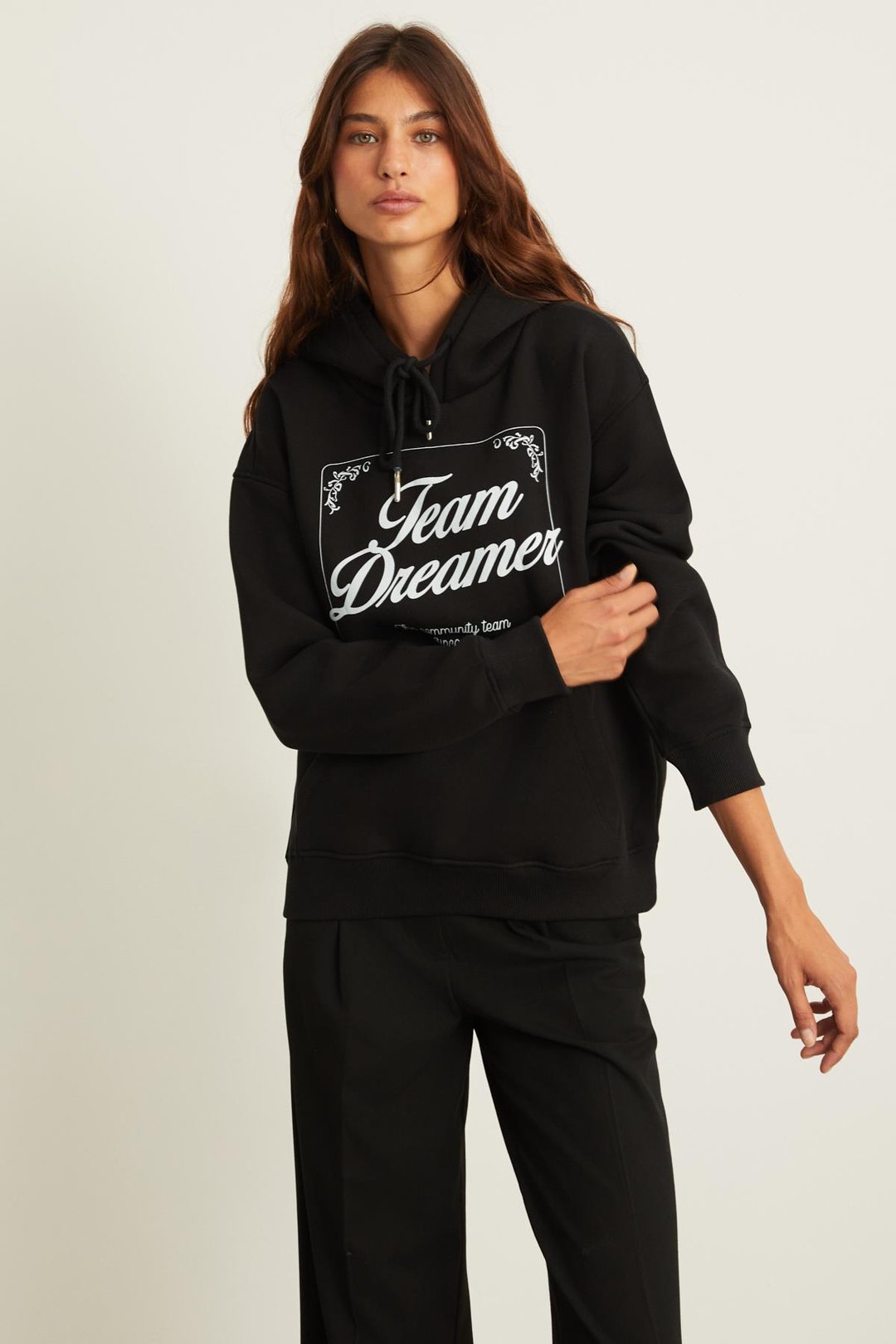 SABINE Regular Relaxed Siyah Tekli Sweatshirt