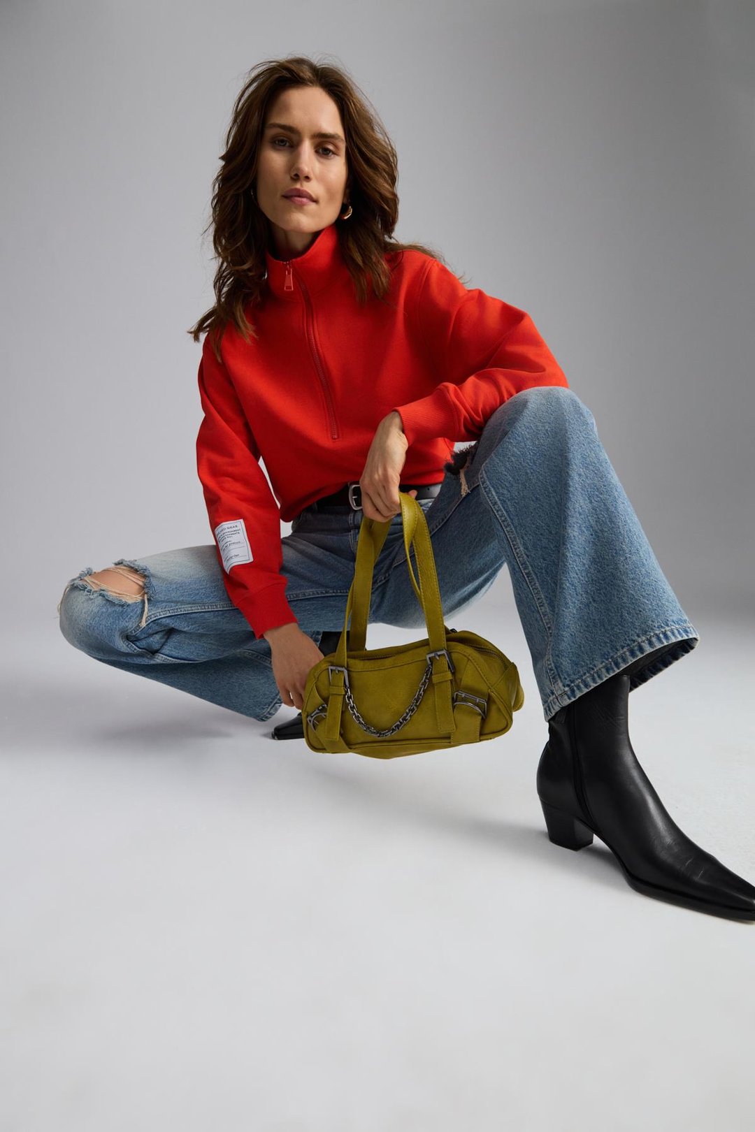 SAILENIS Basic Regular Kırmızı Tekli Sweatshirt