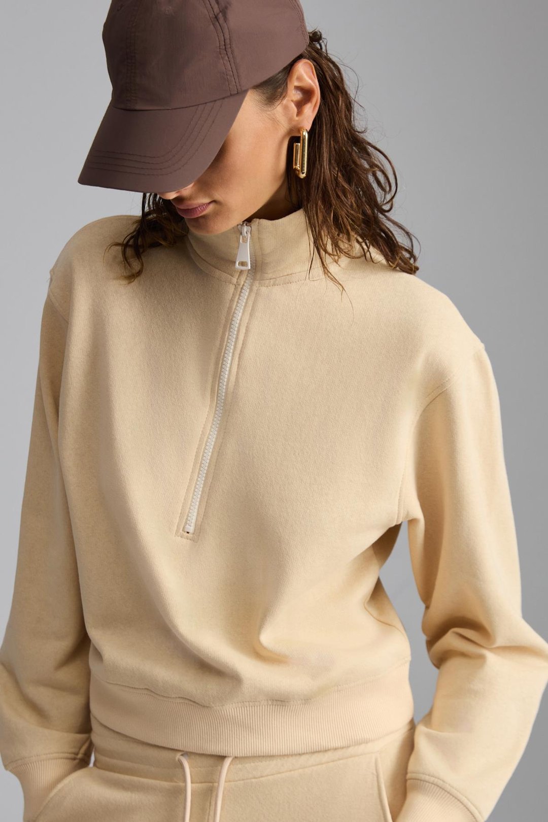 SAILENIS Basic Regular Krem Tekli Sweatshirt