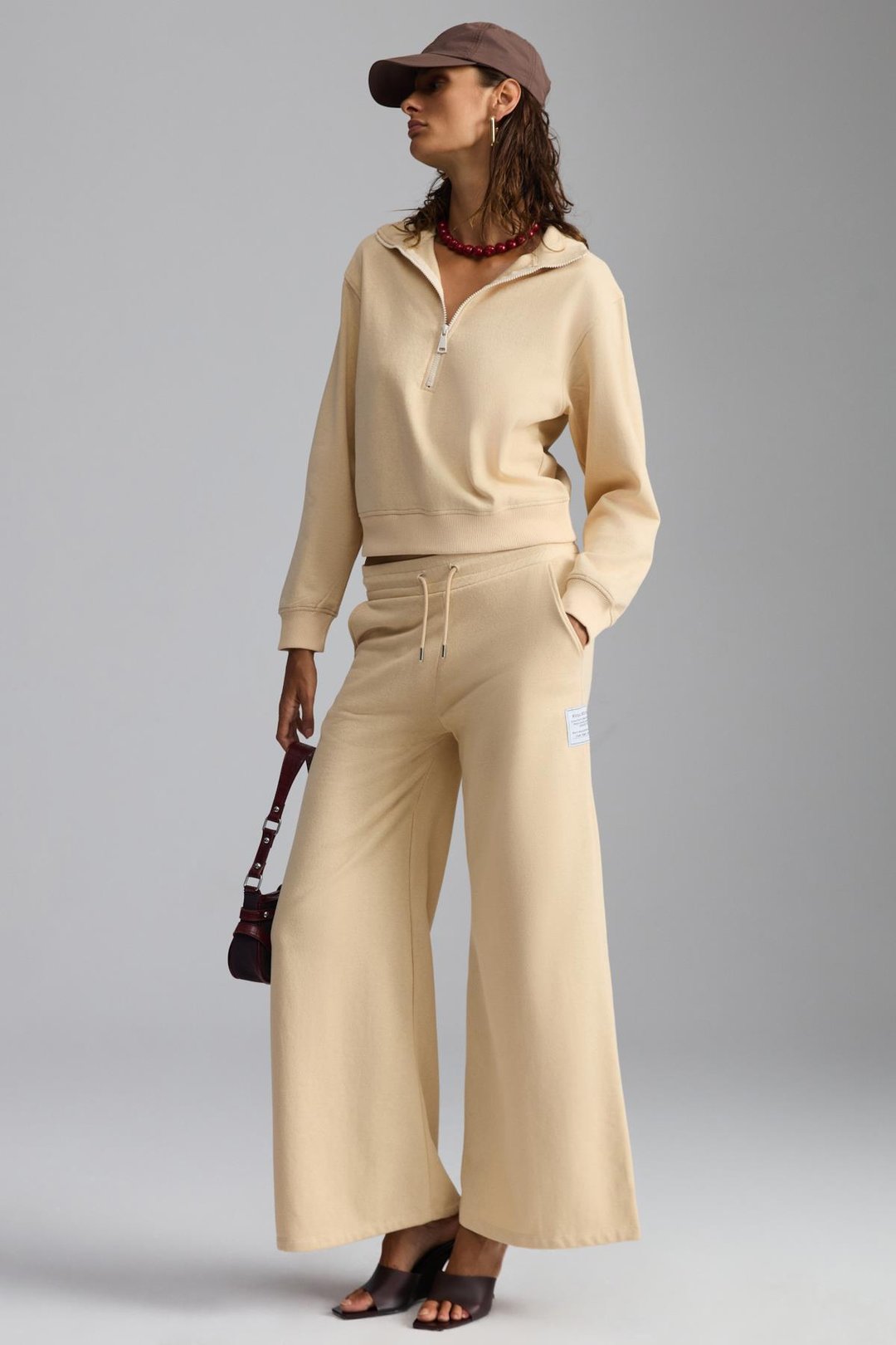 SAILENIS Basic Regular Krem Tekli Sweatshirt