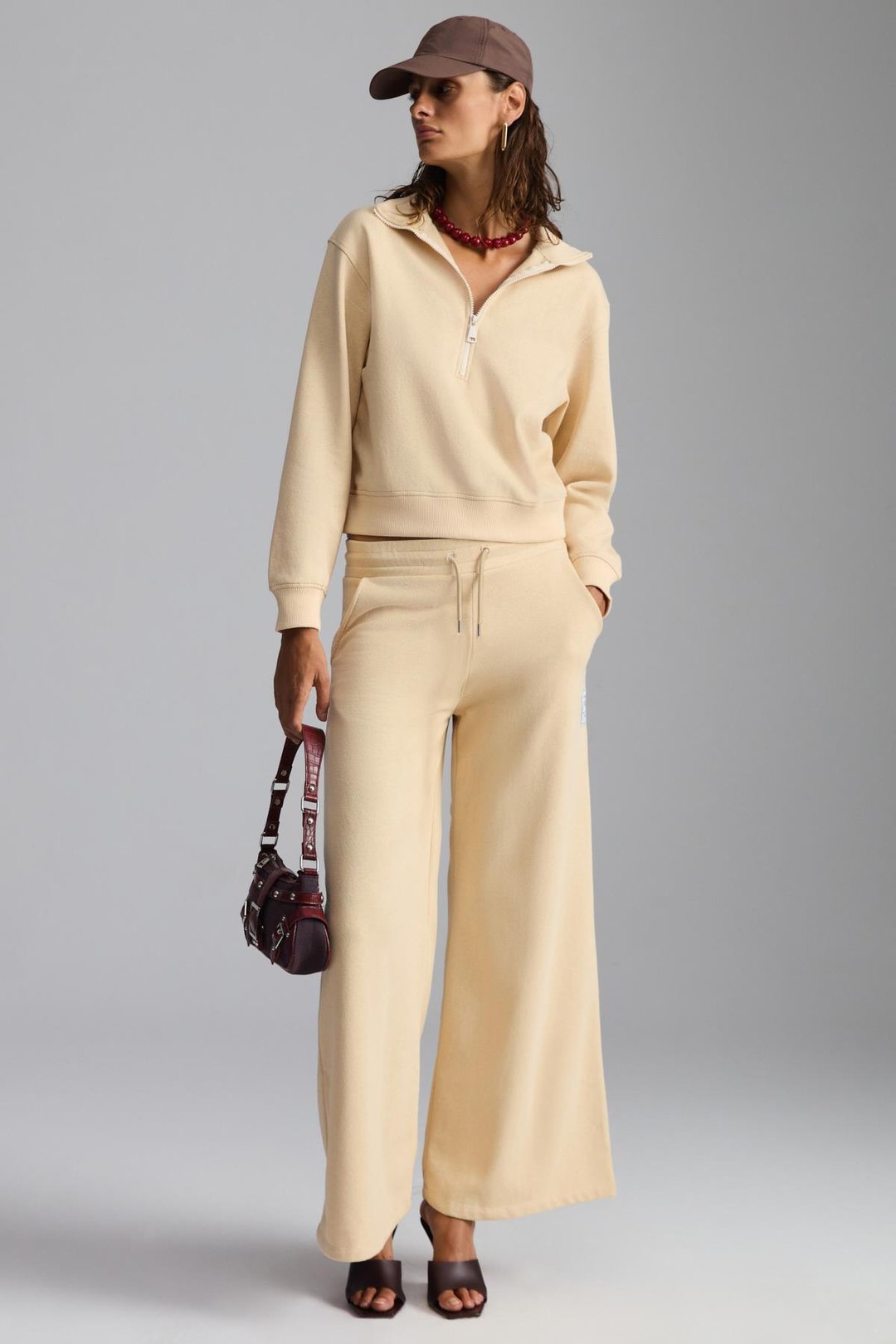 SAILENIS Basic Regular Krem Tekli Sweatshirt