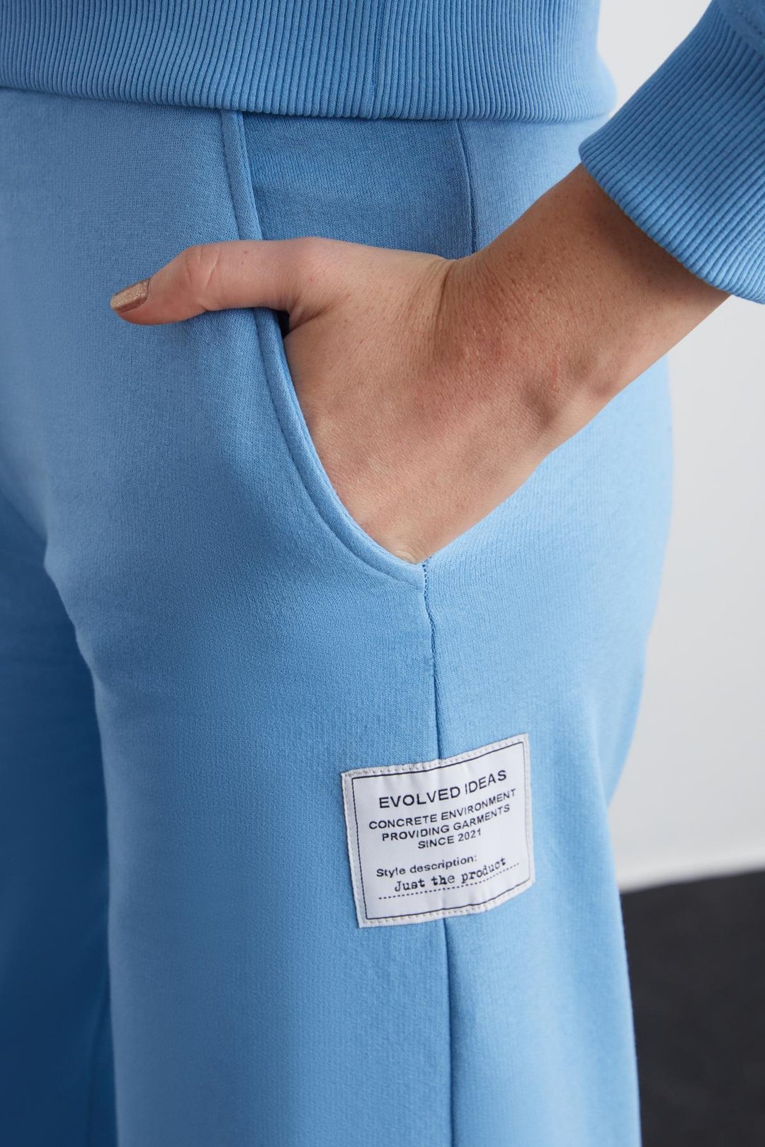 SAILENIS Kadın Yumuşacık İçi Şardonlu Organik Pamuk Yarım Fermuarlı Regular Mavi Sweatshirt