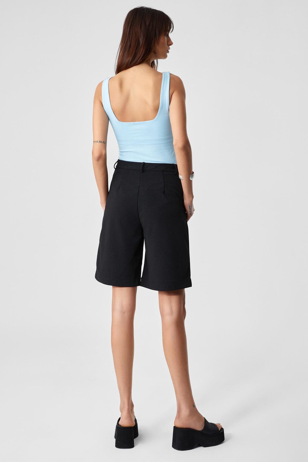 SANUKI Kadın Slim Kısa Oyuk Yaka Mavi Büstiyer