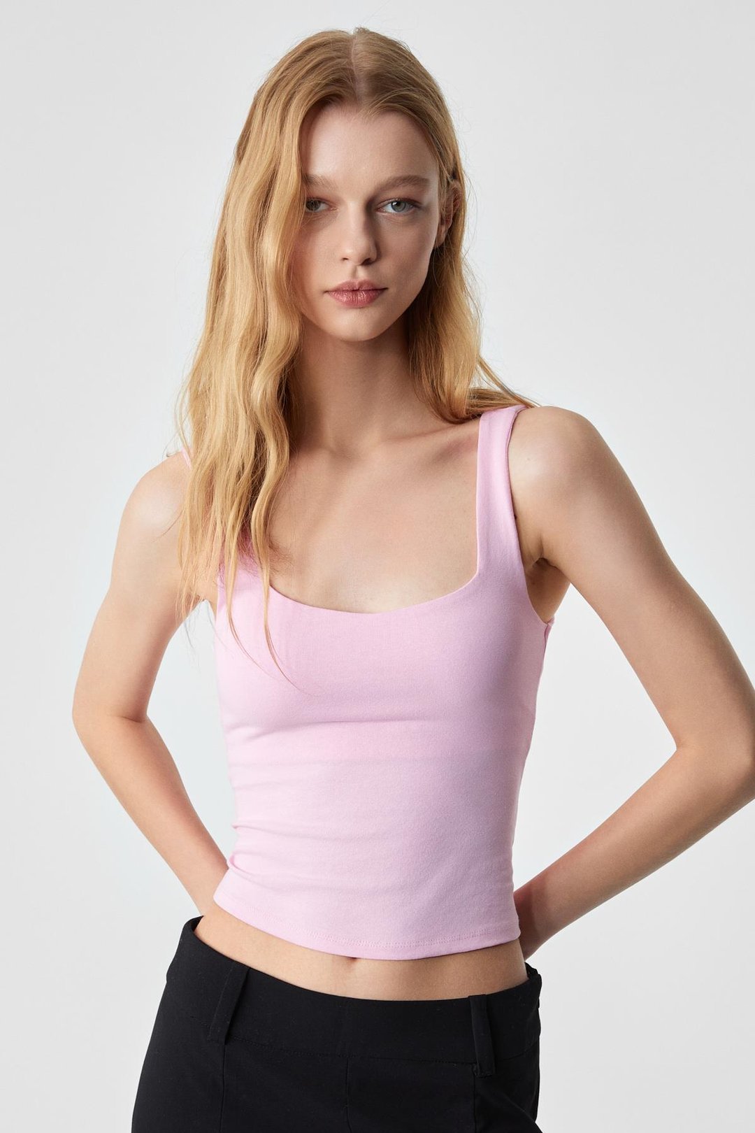 SANUKI Kadın Slim Kısa Oyuk Yaka Pembe Büstiyer