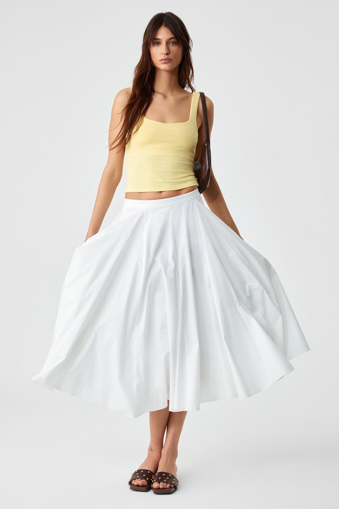 SANUKI Kadın Slim Kısa Oyuk Yaka Sarı Büstiyer