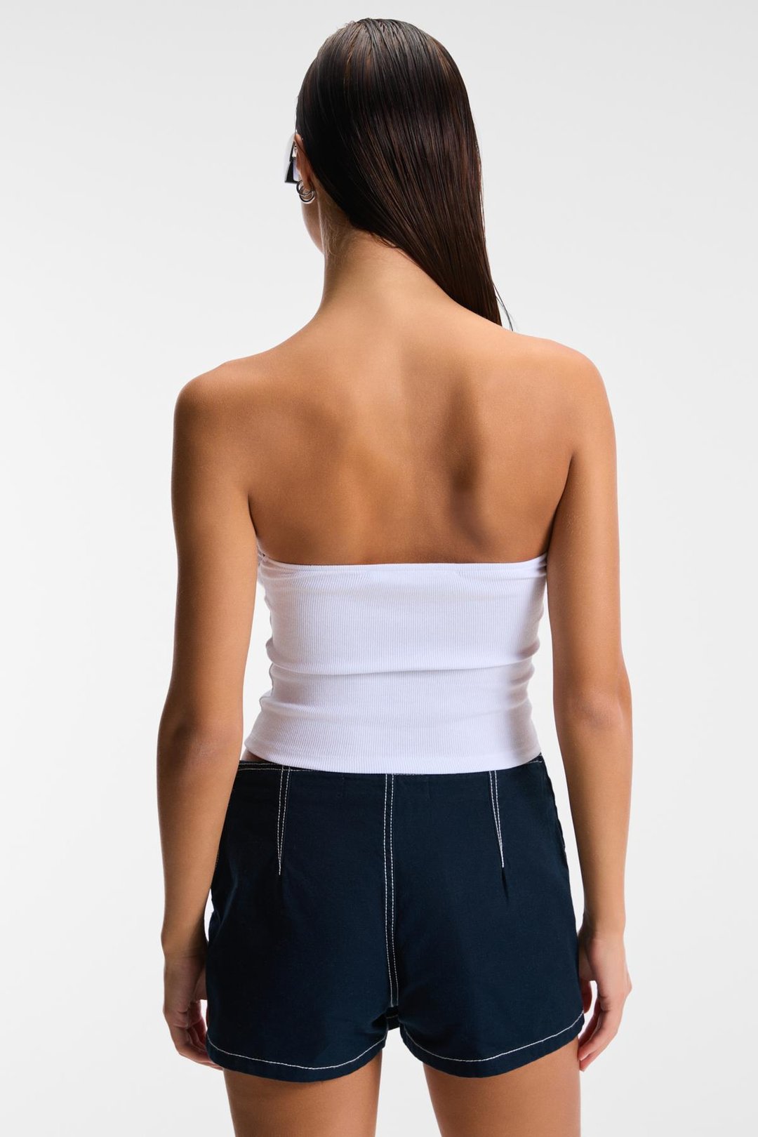 SELYA Kadın Esnek Ribana Kumaşlı Dantelli̇ Nakışlı Beyaz Bluz