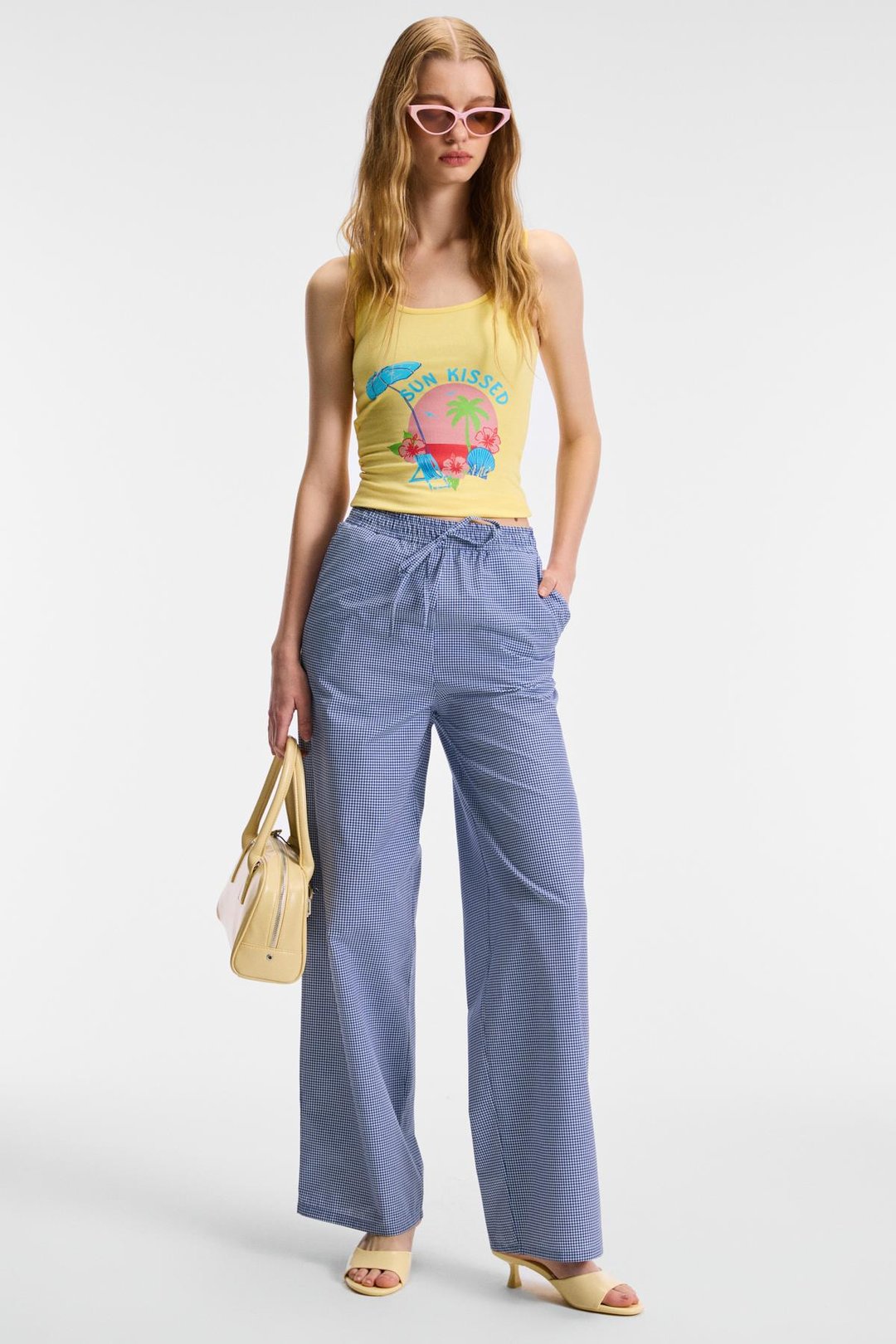 SEPHIRA Kadın Oyuk Yakalı Yumuşak Kumaşlı Slim Fit Sarı Atlet