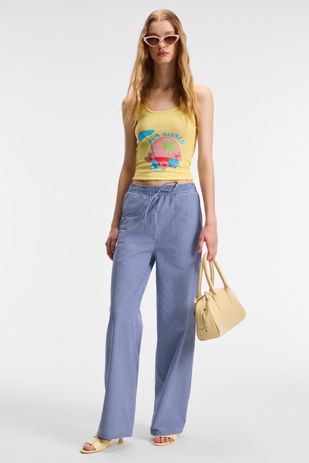 SEPHIRA Kadın Oyuk Yakalı Yumuşak Kumaşlı Slim Fit Sarı Atlet