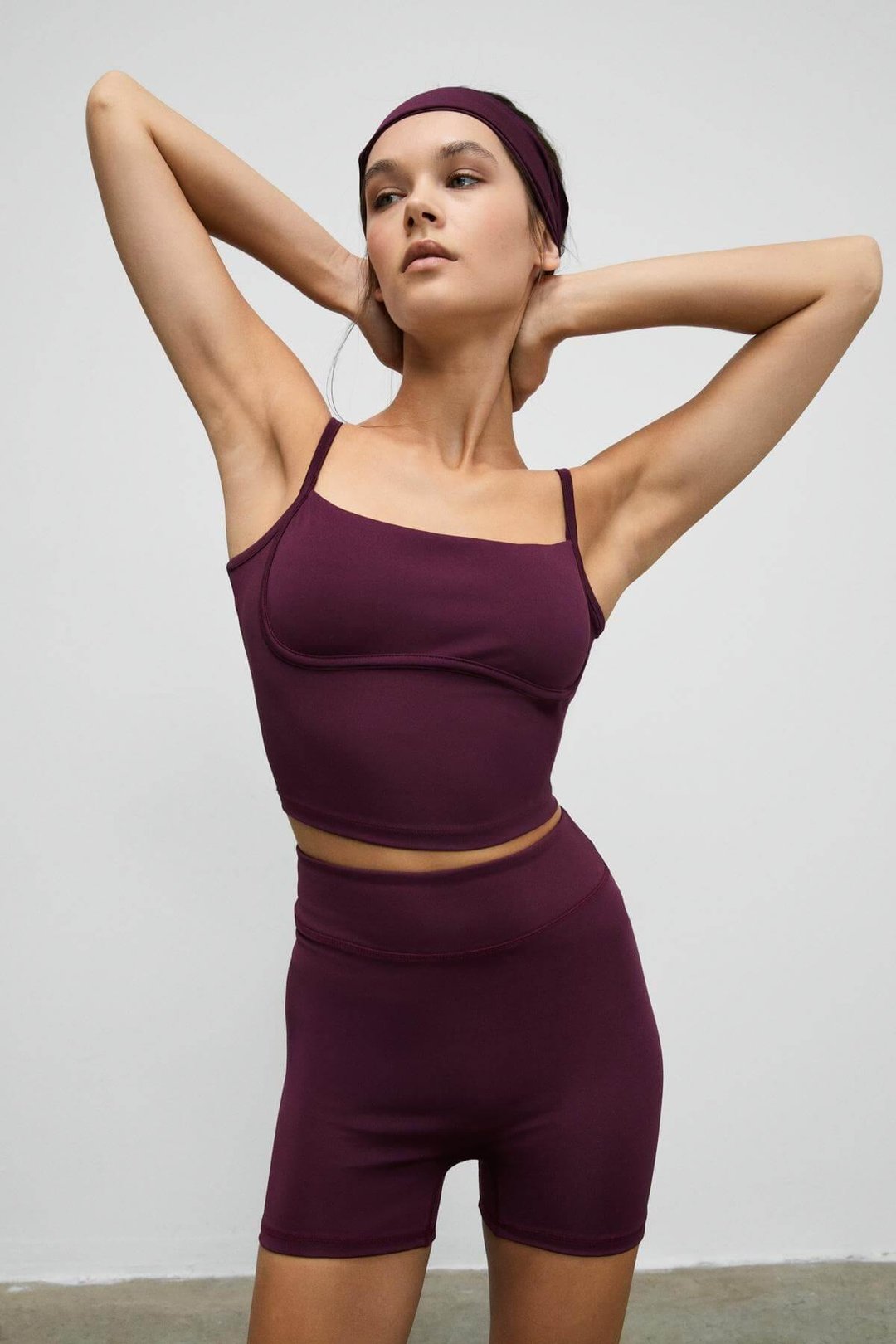 SHAVONTE Kadın Esnek Ve Yumuşak Dokulu Göğüs Altı Biyeli Pedli Bordo Büstiyer