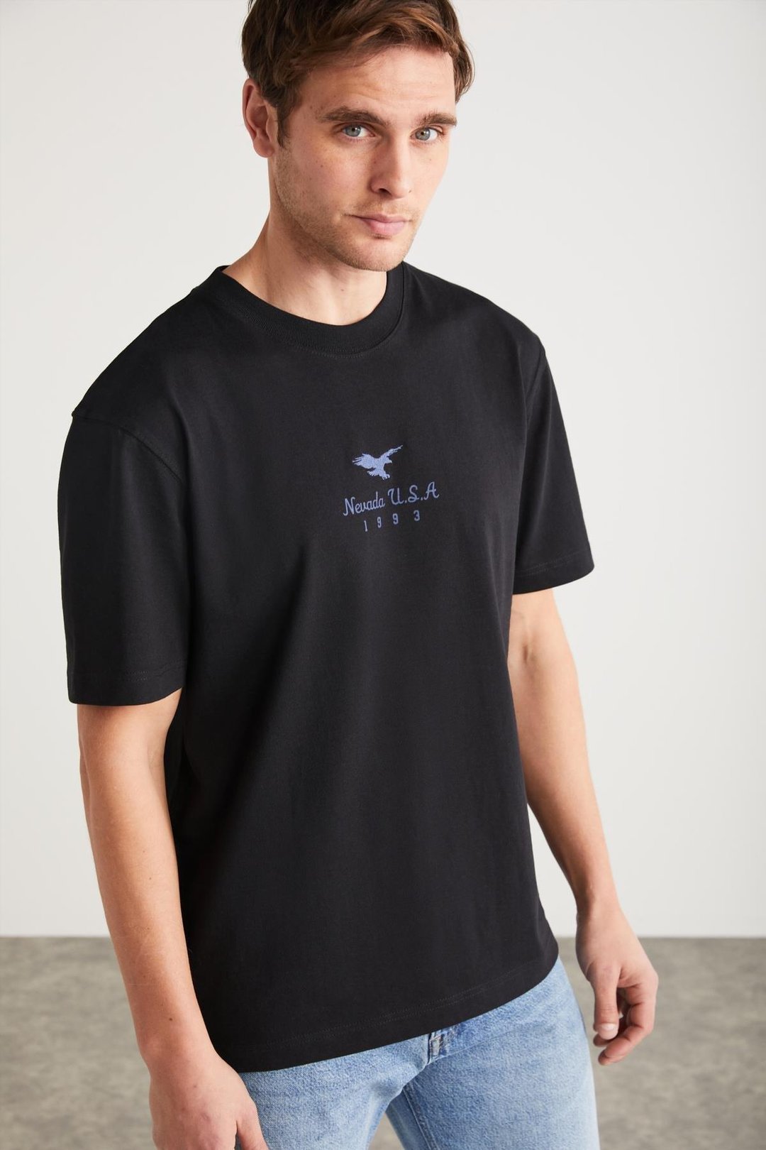 SHELDON Basic Regular Siyah Tekli T-Shirt