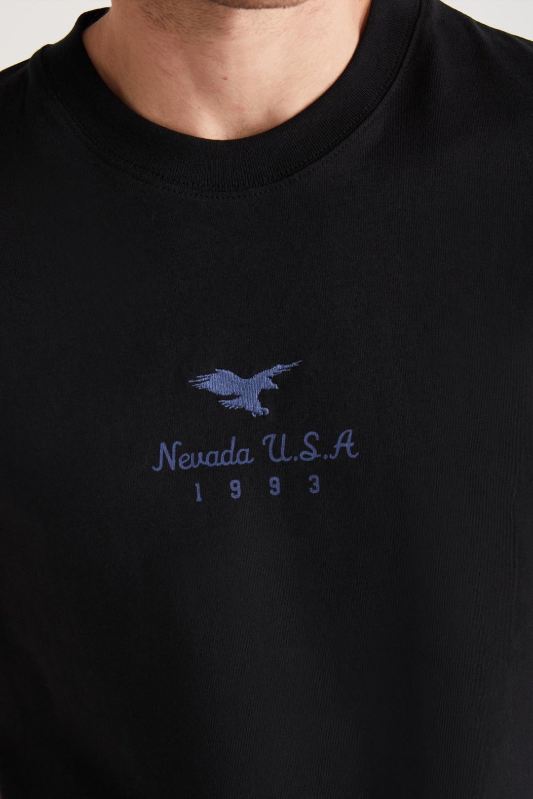 SHELDON Basic Regular Siyah Tekli T-Shirt