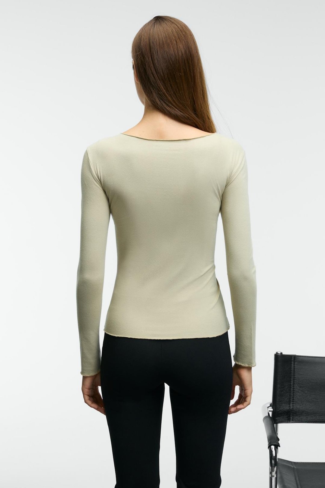 SILLARIE Kadın Uzun Kollu Esnek Kumaşlı Düğmeli Regular Vizon Bluz