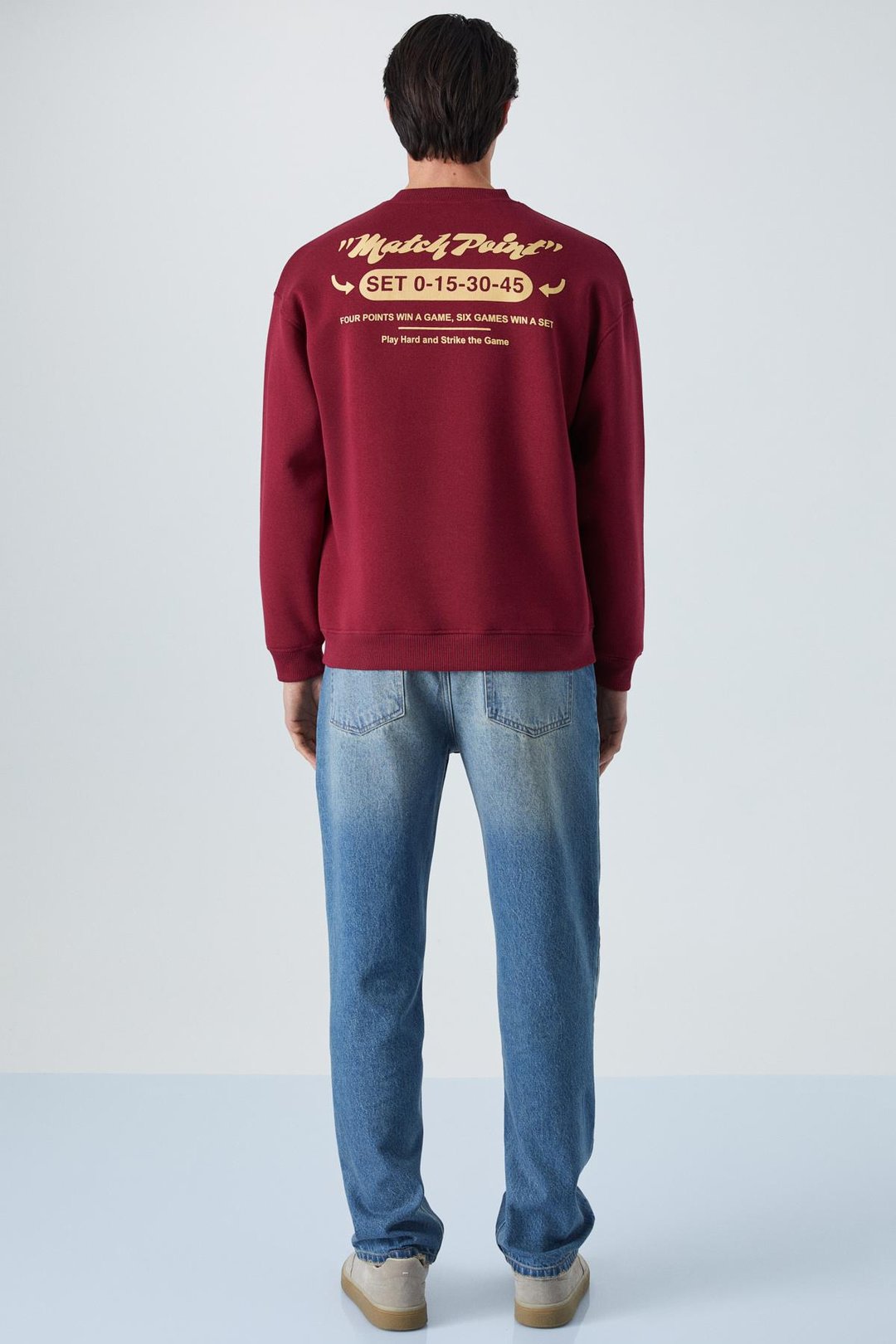 SINNER Erkek Yumuşacık Kumaşlı Bordo Sweatshirt