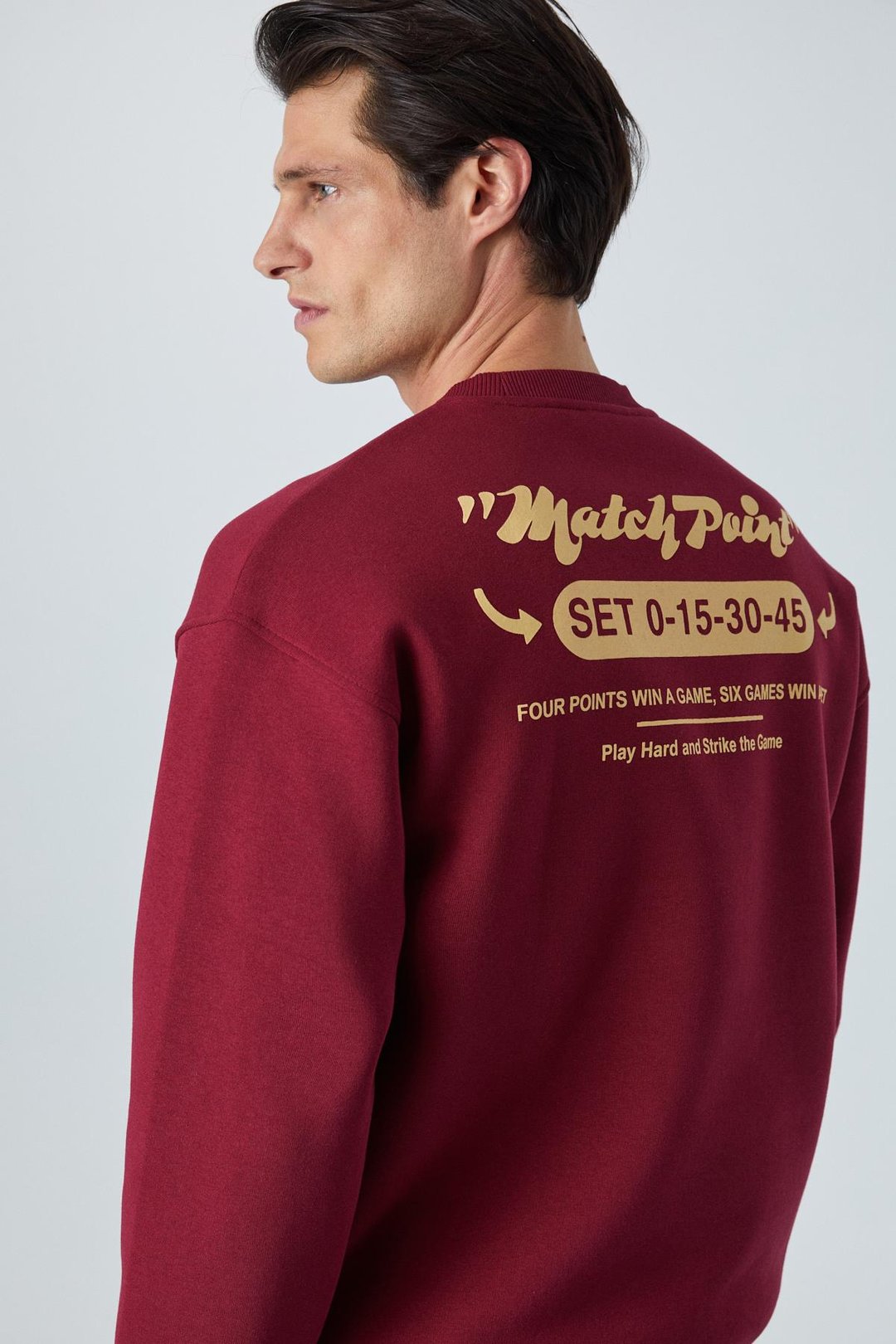 SINNER Erkek Yumuşacık Kumaşlı Bordo Sweatshirt