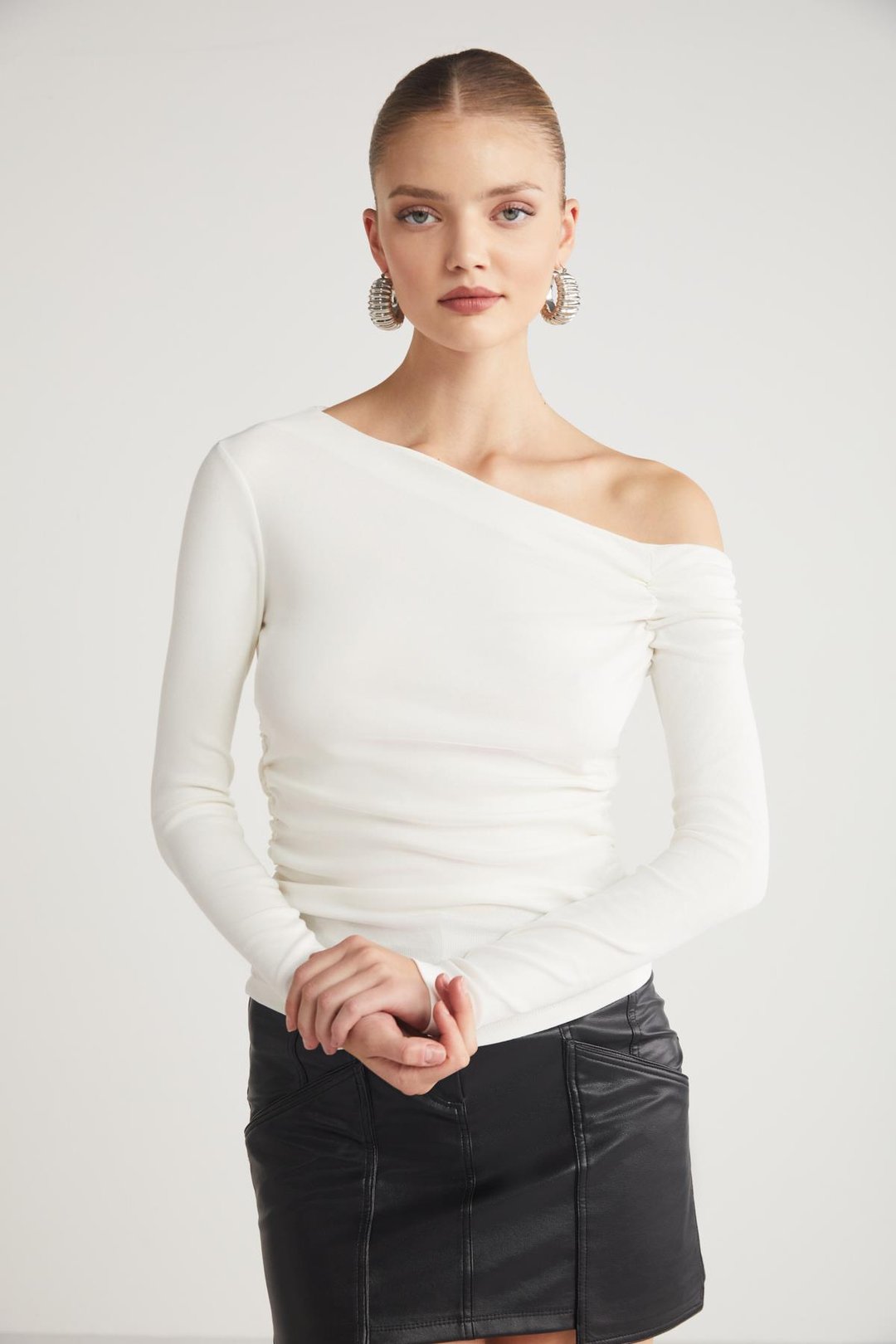 SISSI  Relaxed Ekru Tekli Bluz