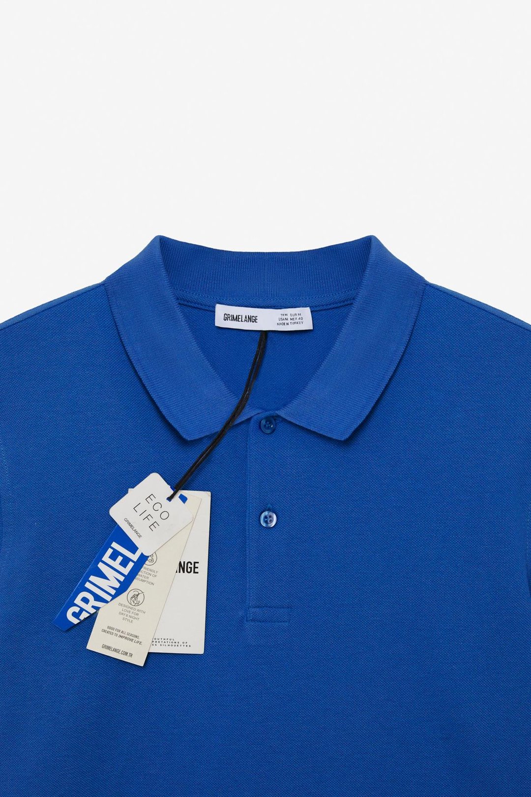 SKYLOOM Erkek %100 Pamuk Kısa Kollu Regular Fit Saks Mavi Polo Yaka T-shirt