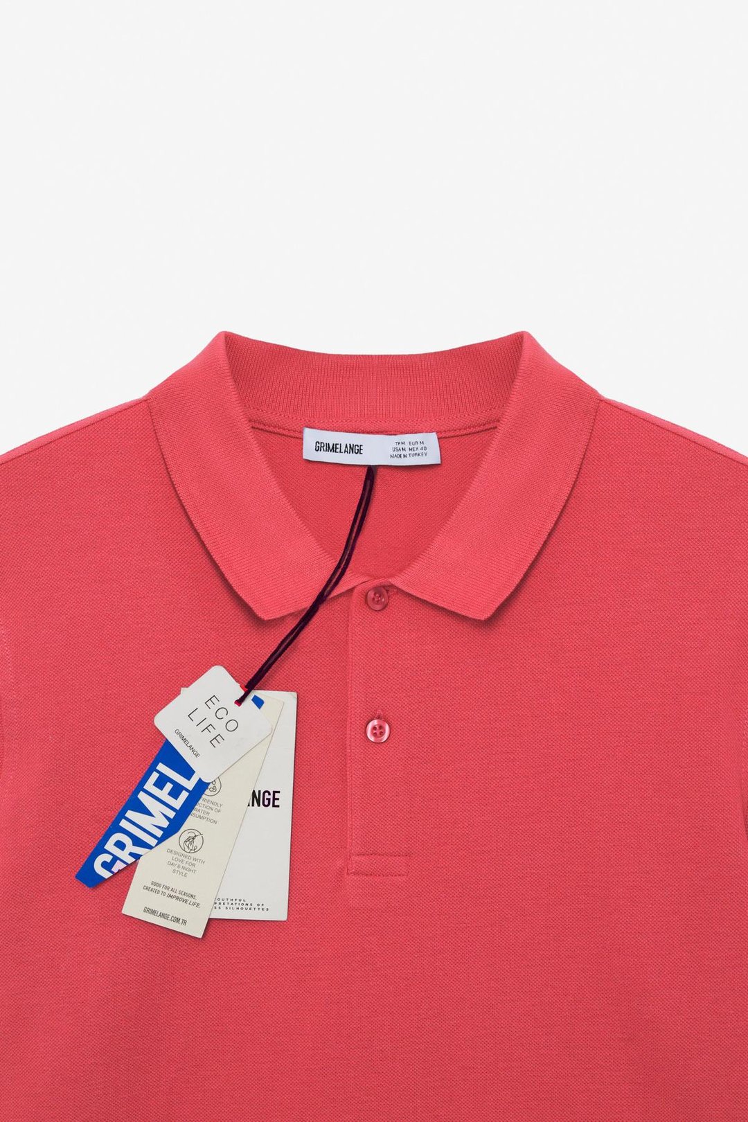 SKYLOOM Erkek %100 Pamuk Kısa Kollu Regular Fit Nar Çiçeği Polo Yaka T-shirt