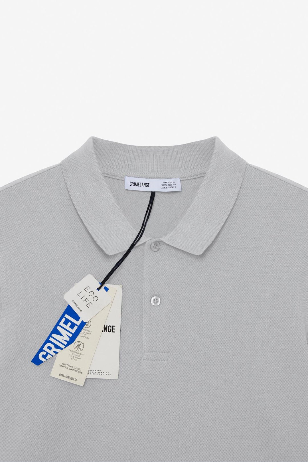 SKYLOOM Erkek %100 Pamuk Kısa Kollu Regular Fit Gri Polo Yaka T-shirt