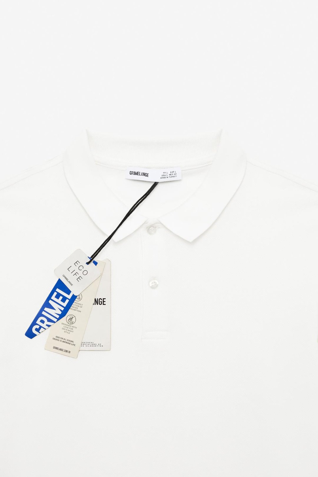 SKYLOOM Erkek %100 Pamuk Kısa Kollu Regular Fit Beyaz Polo Yaka T-shirt