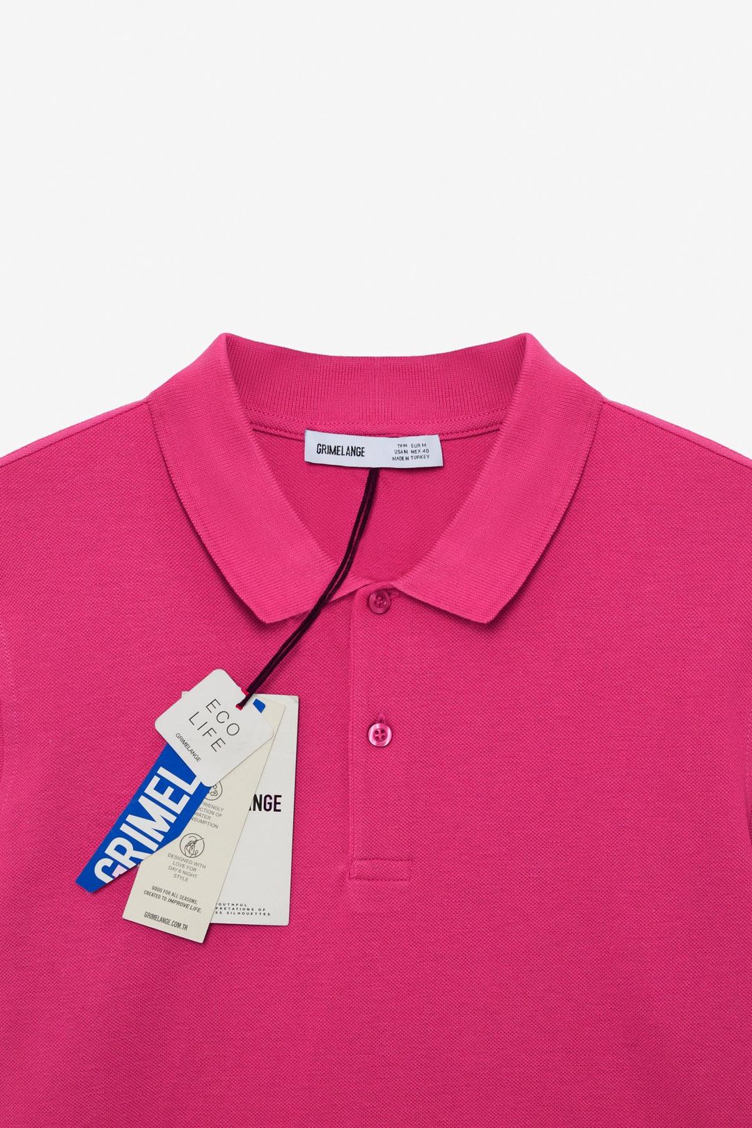 SKYLOOM Erkek %100 Pamuk Kısa Kollu Regular Fit Fuşya Polo Yaka T-shirt