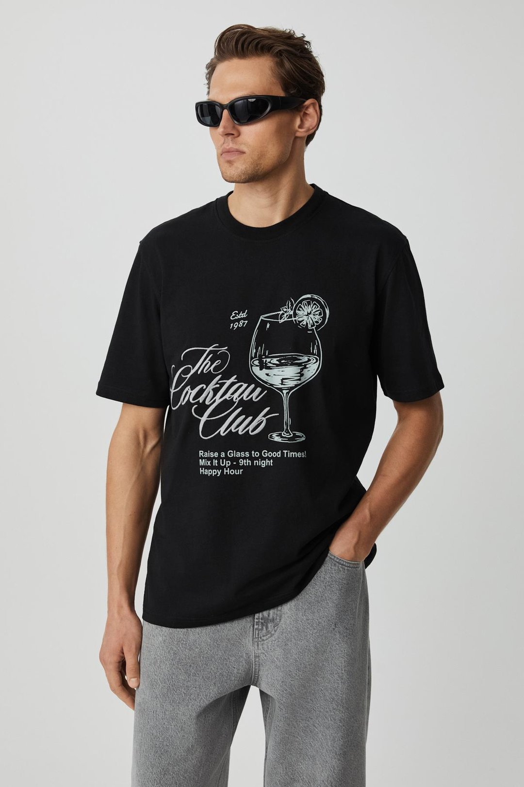 SLAVEN Erkek Süprem Siyah T-Shirt